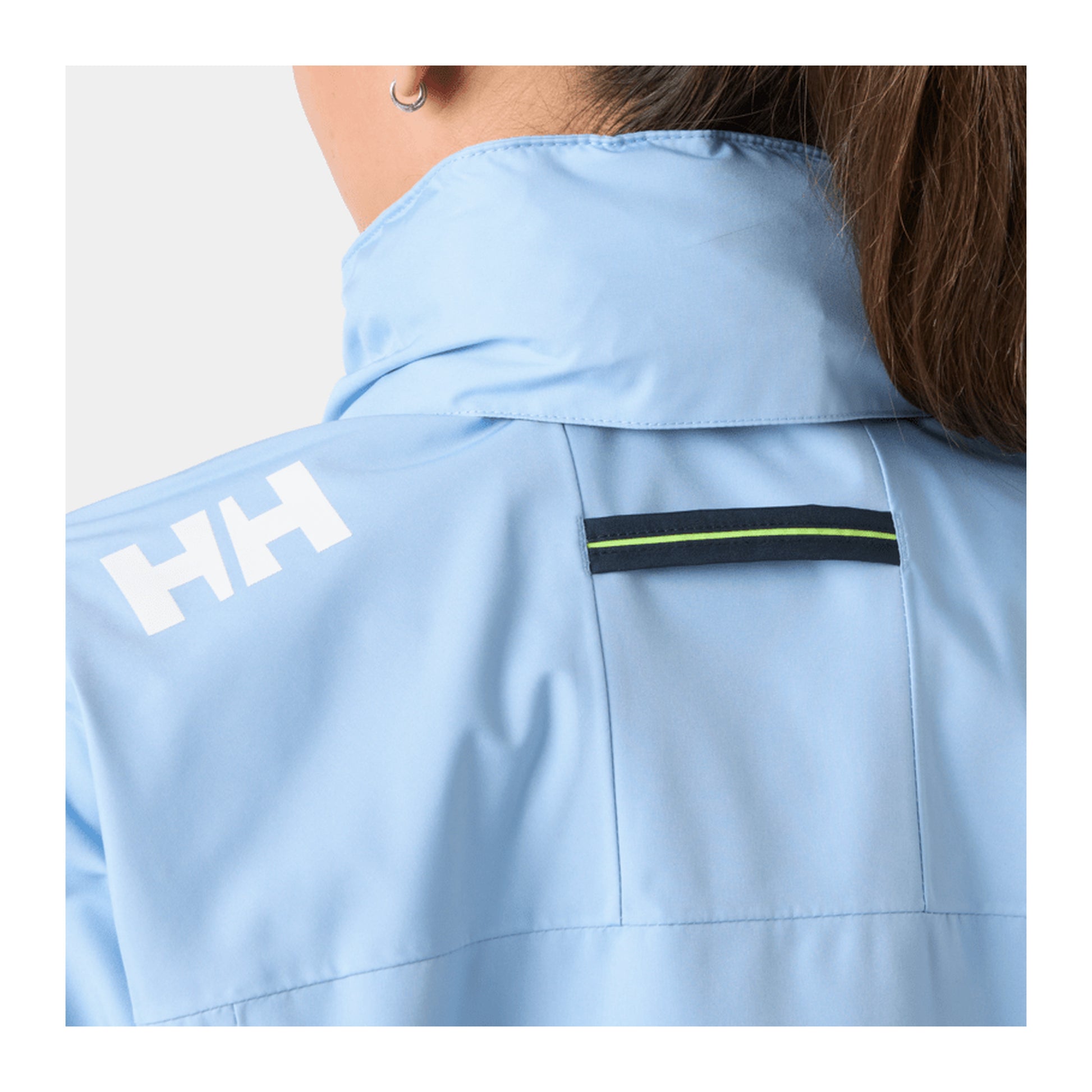 HH Women's W Crew Hooded Jacket 2.0 – Bright Blue – detail