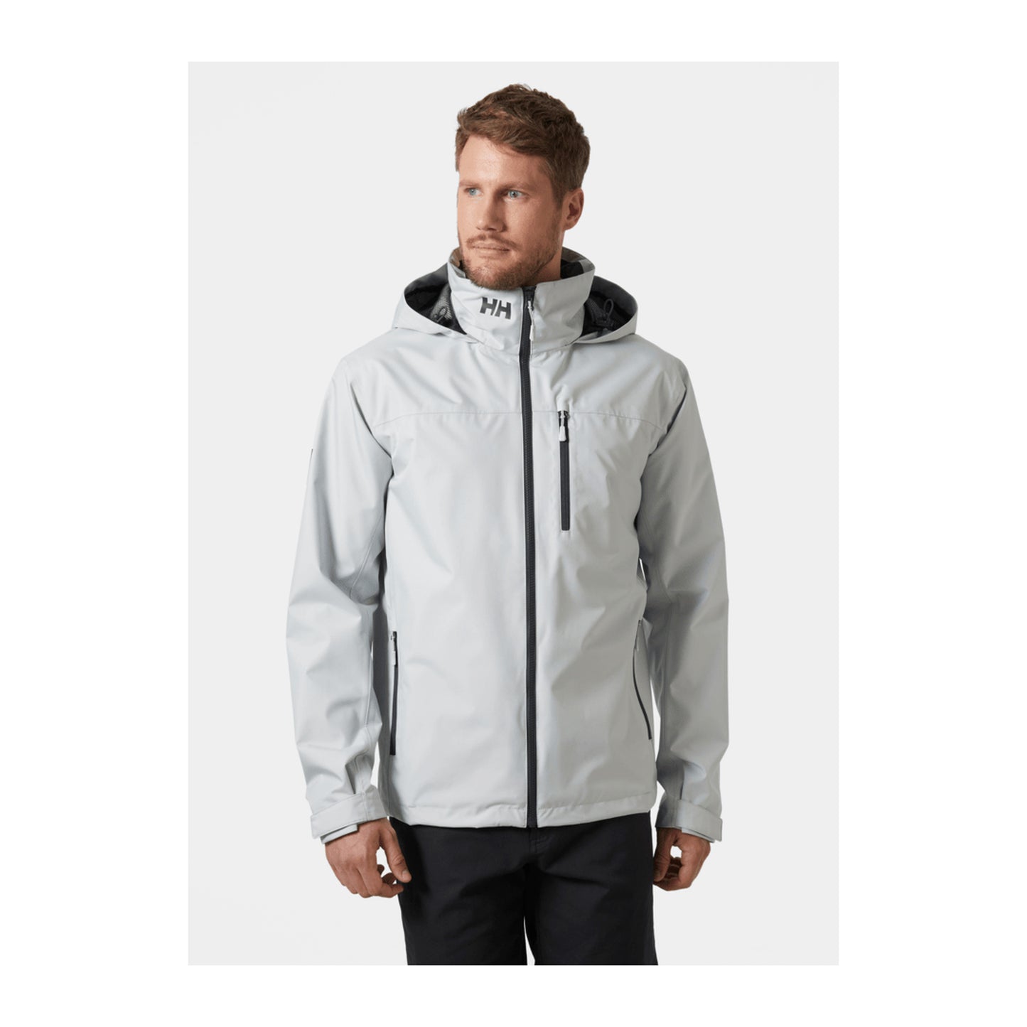 HH Men's Crew Hooded Jacket 2.0 – Grey Fog – detail