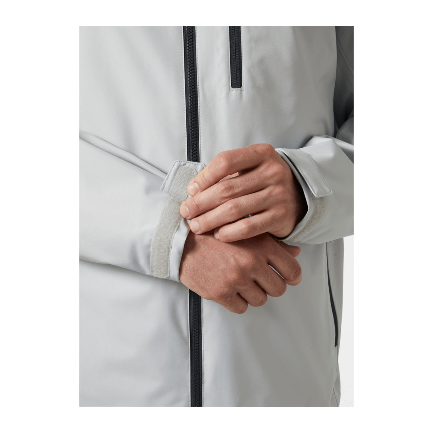 HH Men's Crew Hooded Jacket 2.0 – Grey Fog – detail
