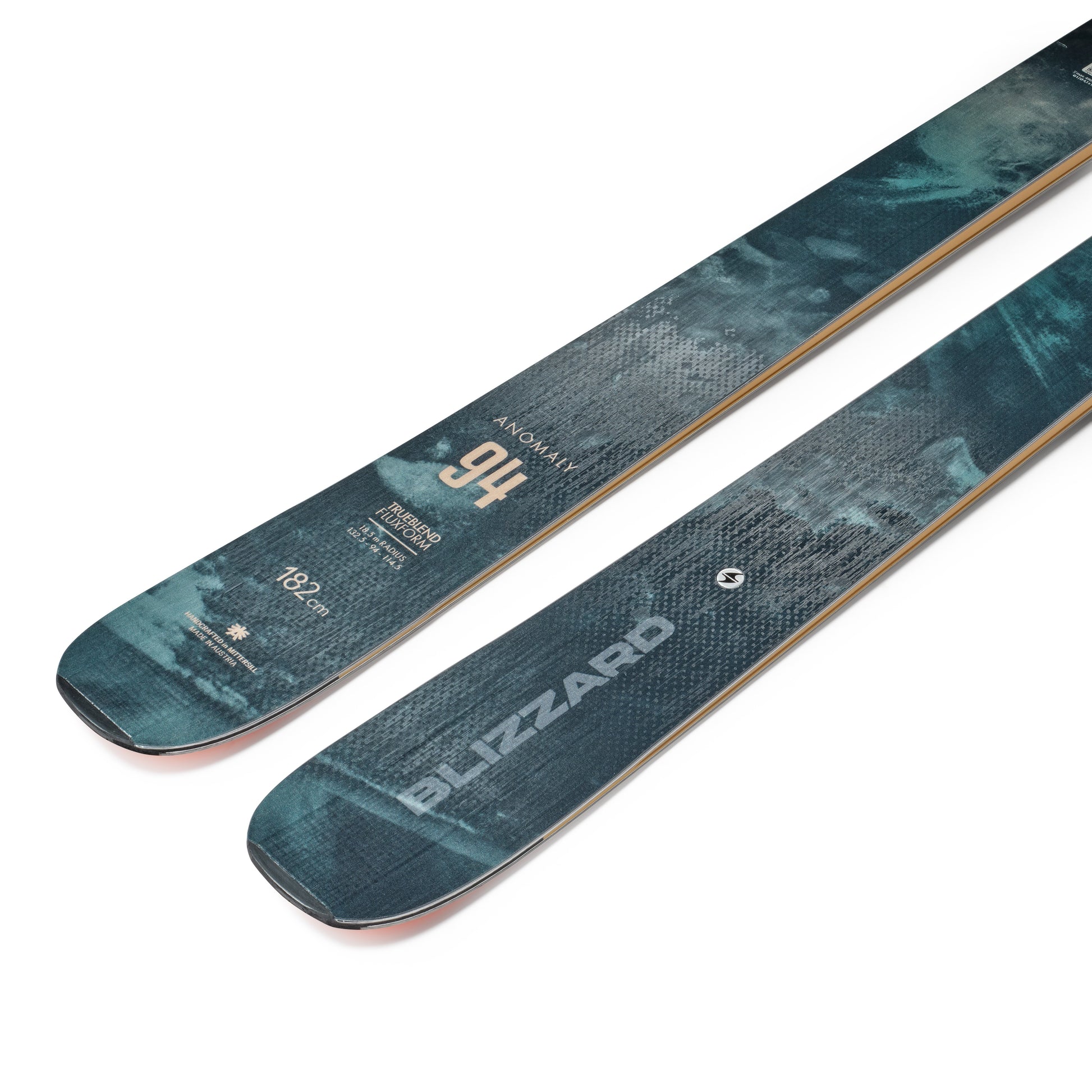 Blizzard Anomaly 94 ski – angled topsheet detail
