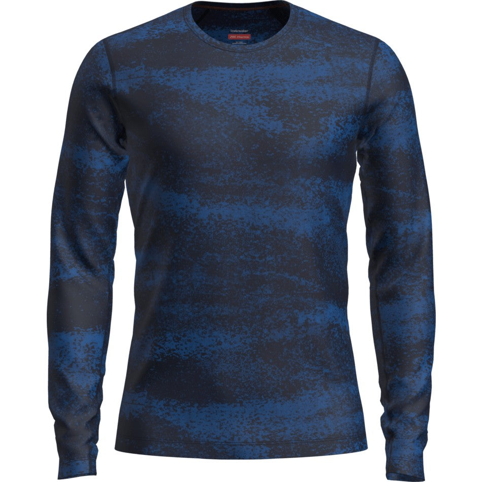 Icebreaker Men's Merino 260 Tech Vertex Long Sleeve Crewe Chillwave - Midnight Navy/Lazurite