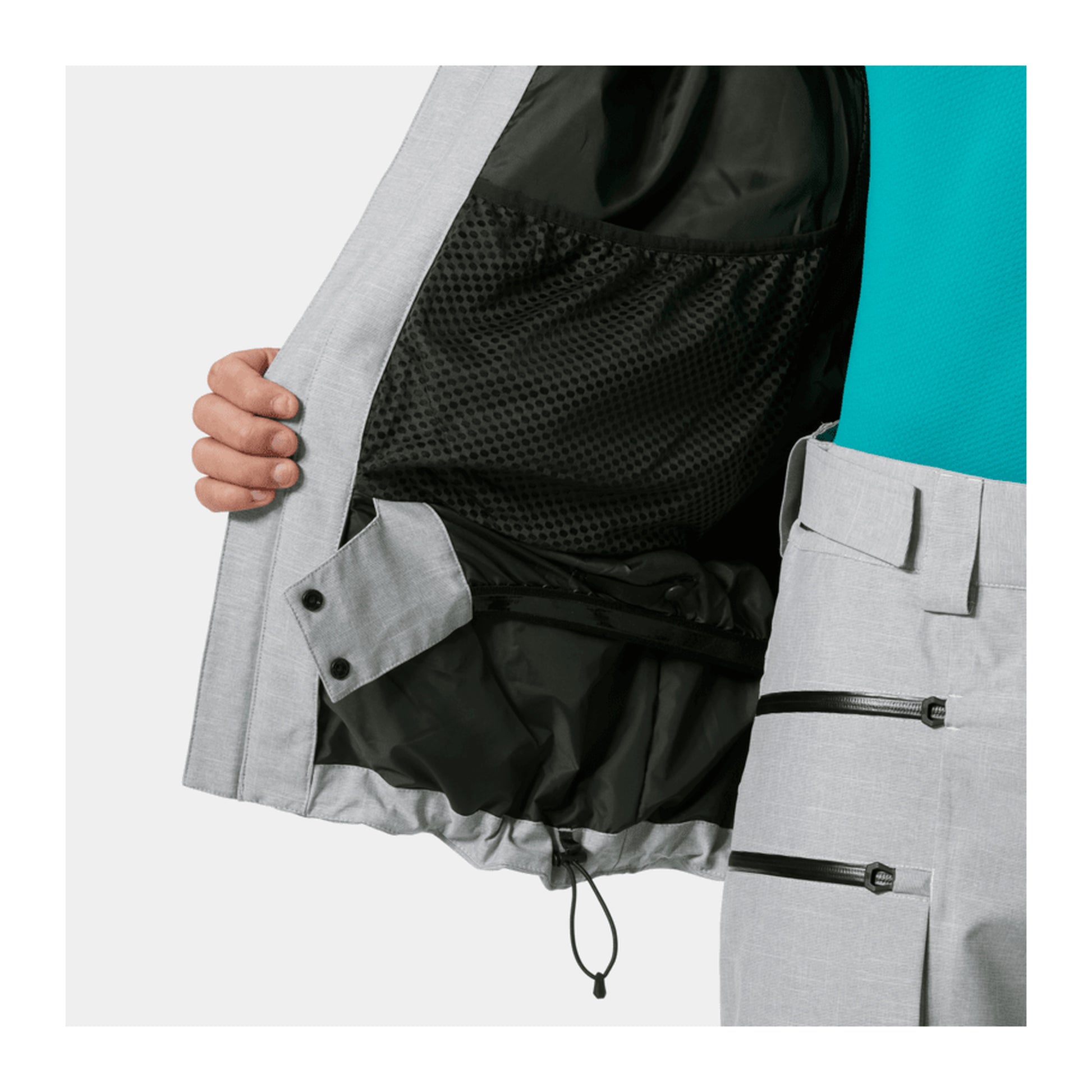 HH Men's Garibaldi 2.0 Jacket – Grey Melange – detail
