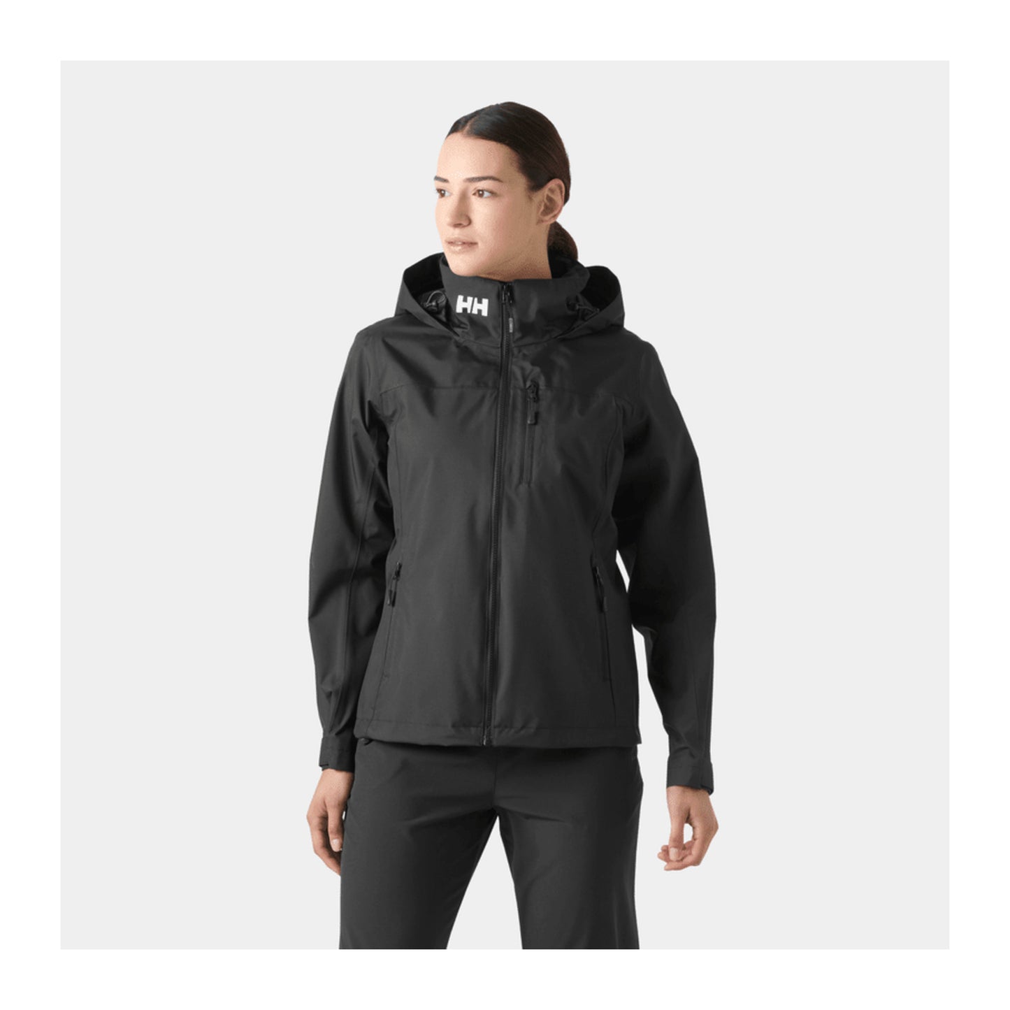 HH Women's W Crew Hooded Jacket 2.0 – Black – detail