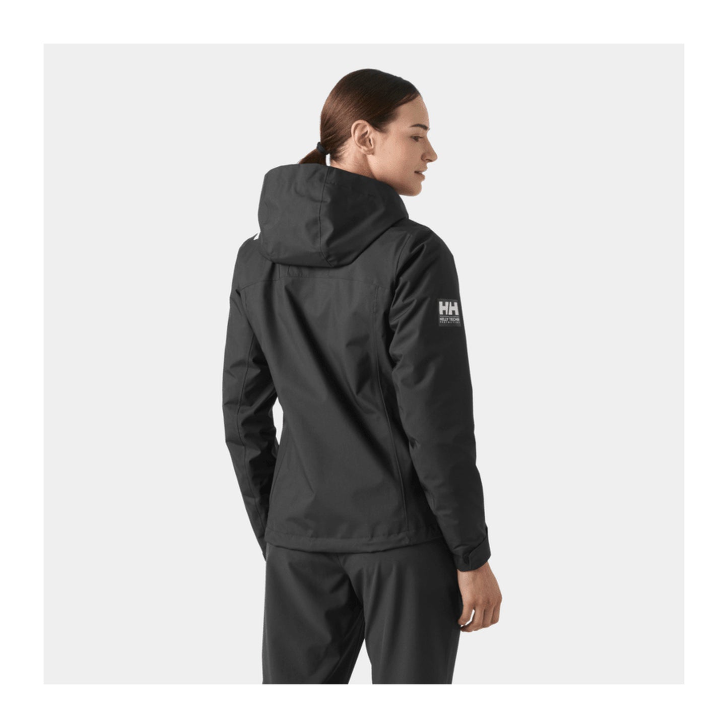 HH Women's W Crew Hooded Midl Jacket 2.0 – Black – detail