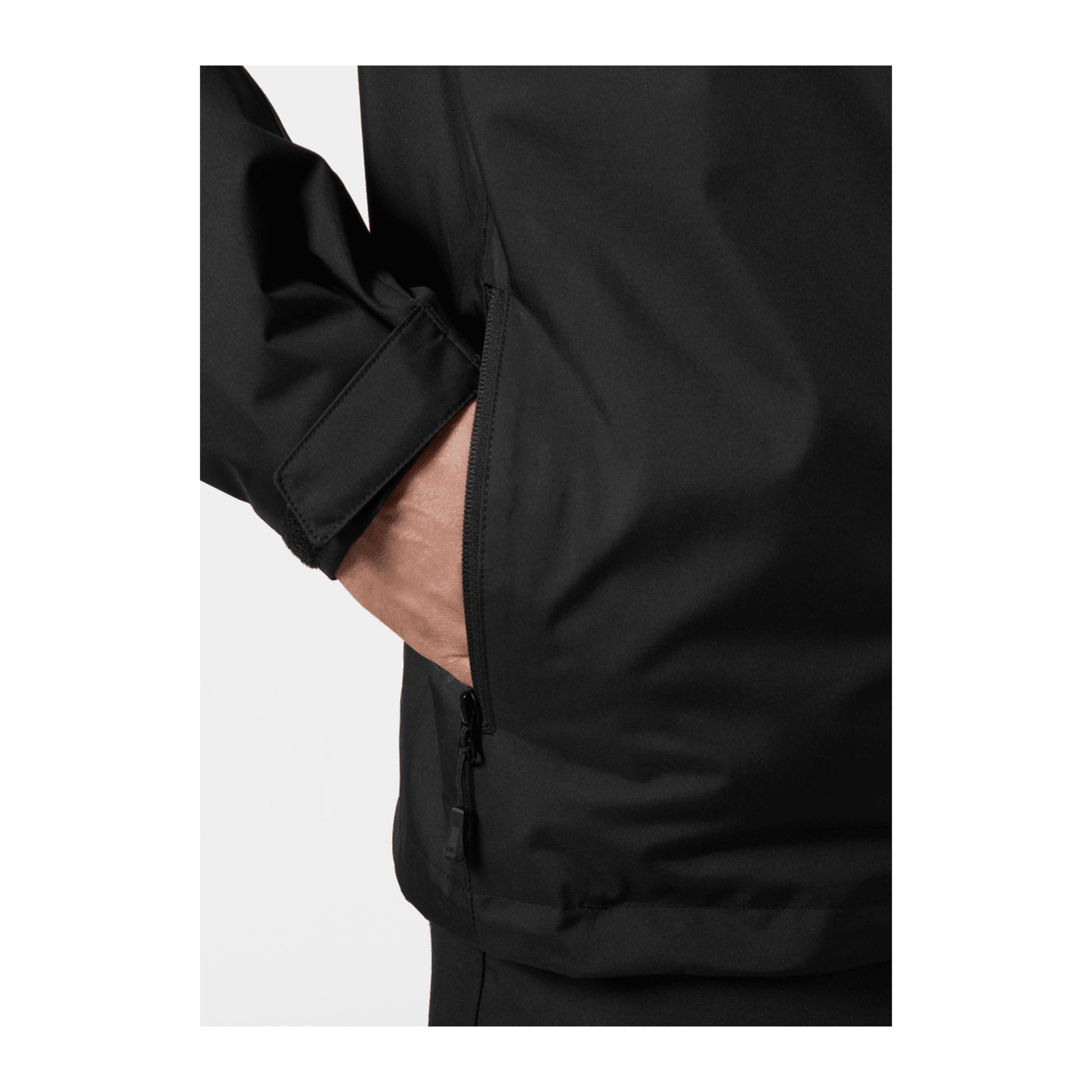 HH Men's Crew Hooded Midlayer Jacket 2 – Black – detail