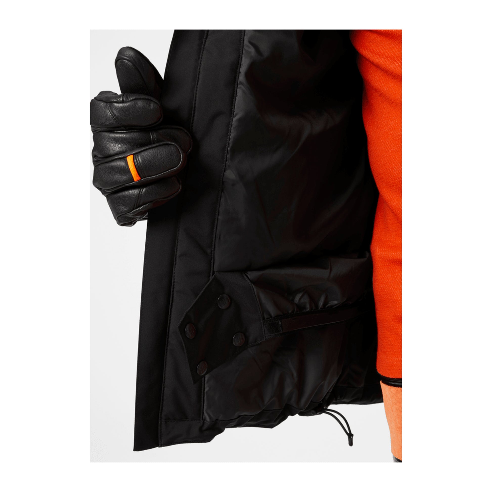 HH Men's Powderface Jacket – Black – detail