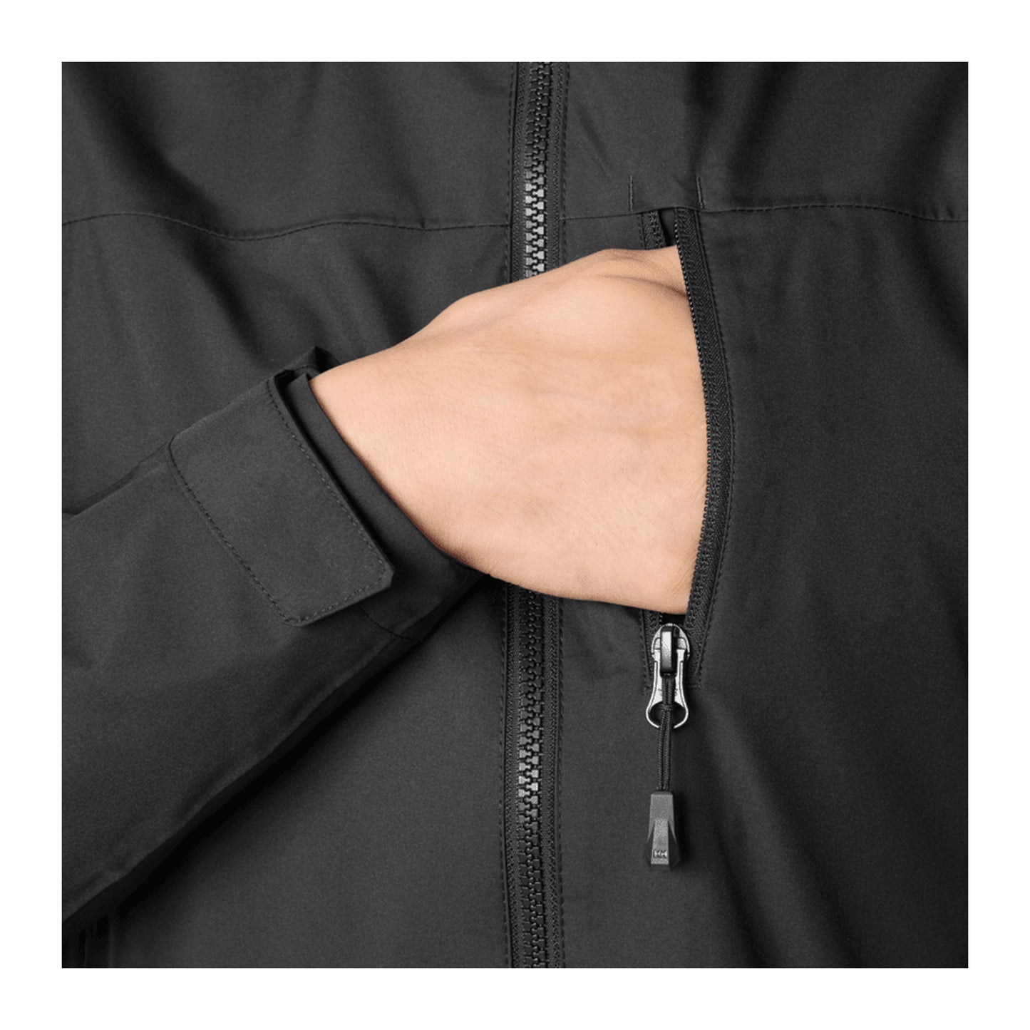 HH Women's W Crew Hooded Jacket 2.0 – Black – detail