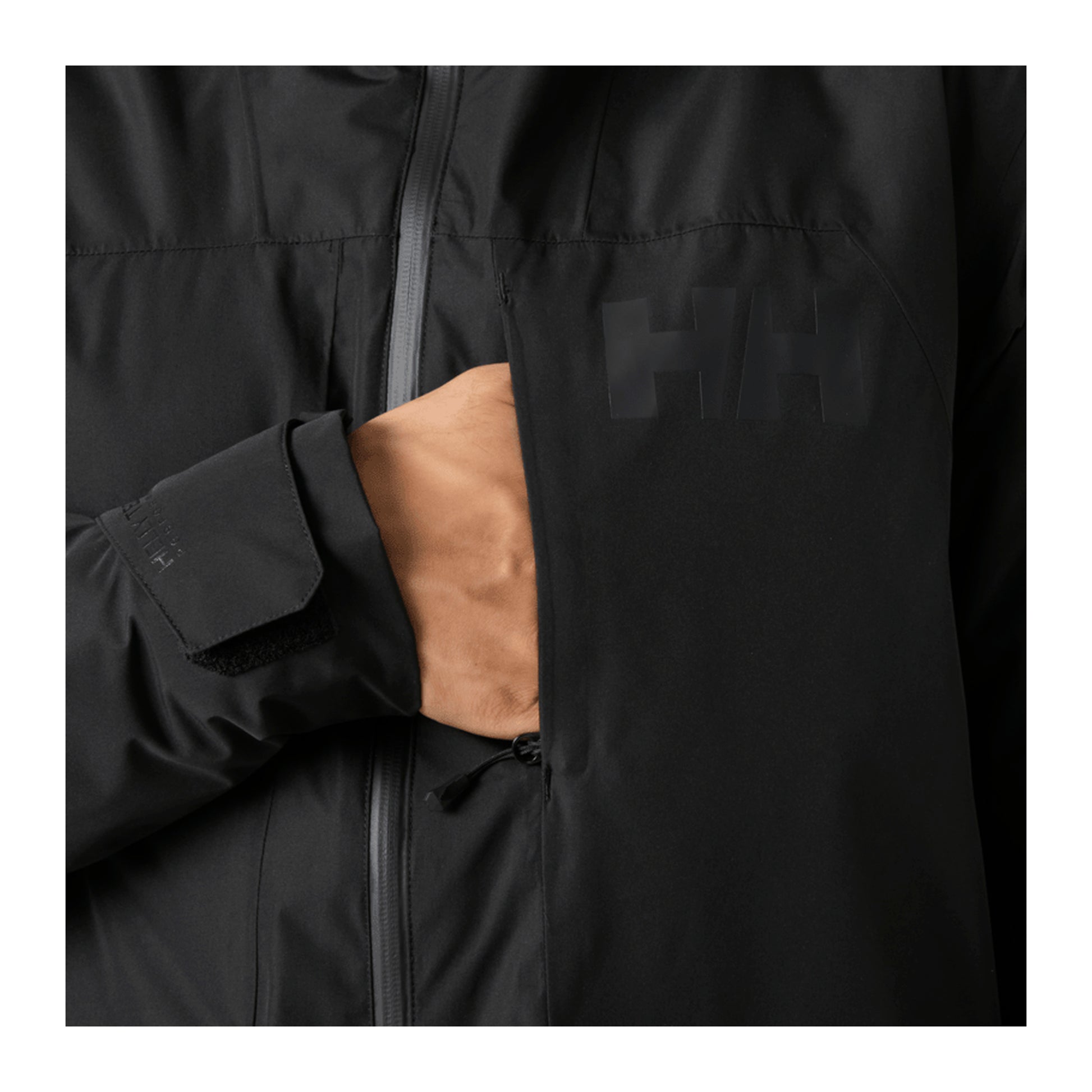 HH Men's Emiko Insulated Jacket – Black – detail