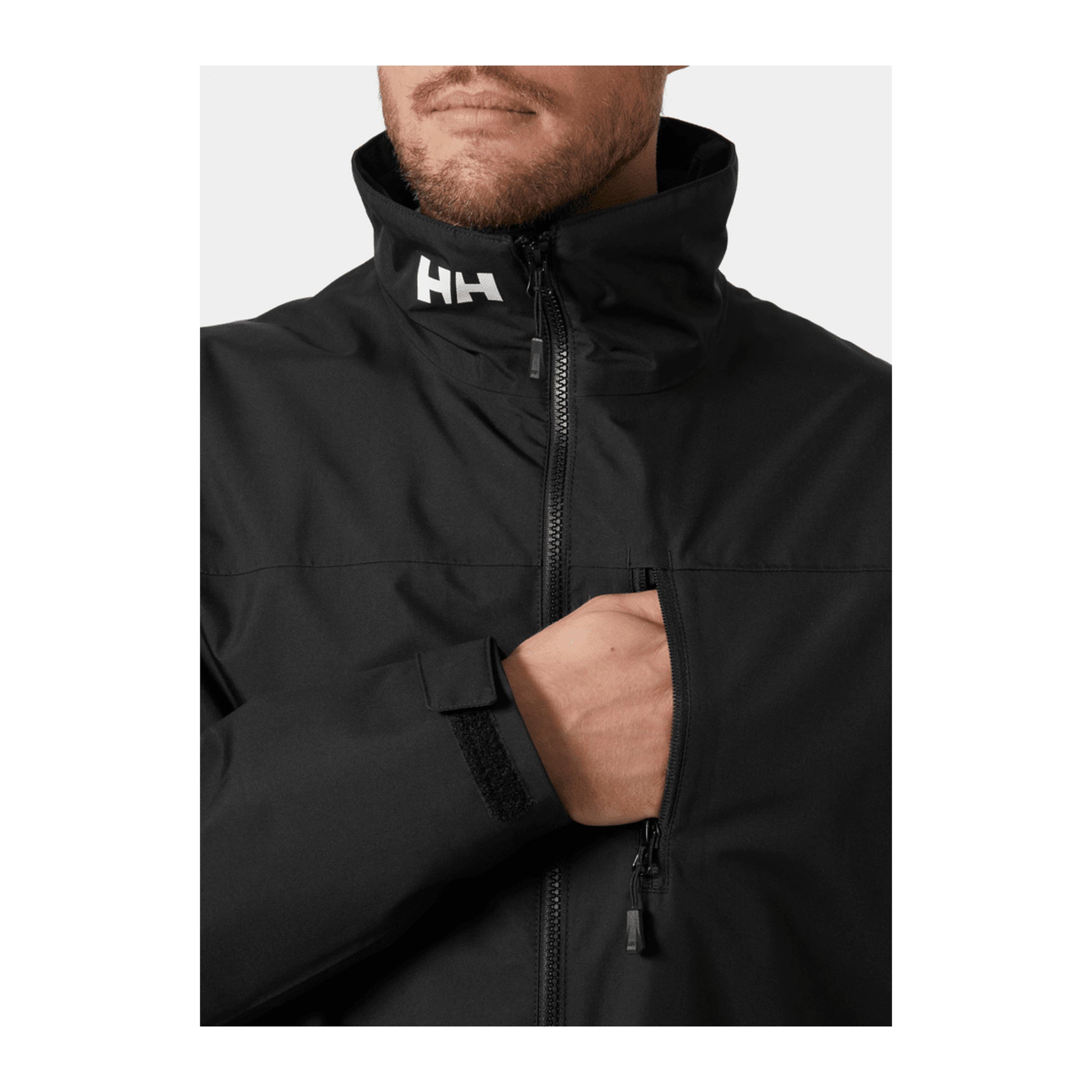 HH Men's Crew Midlayer Jacket 2 – Black – detail