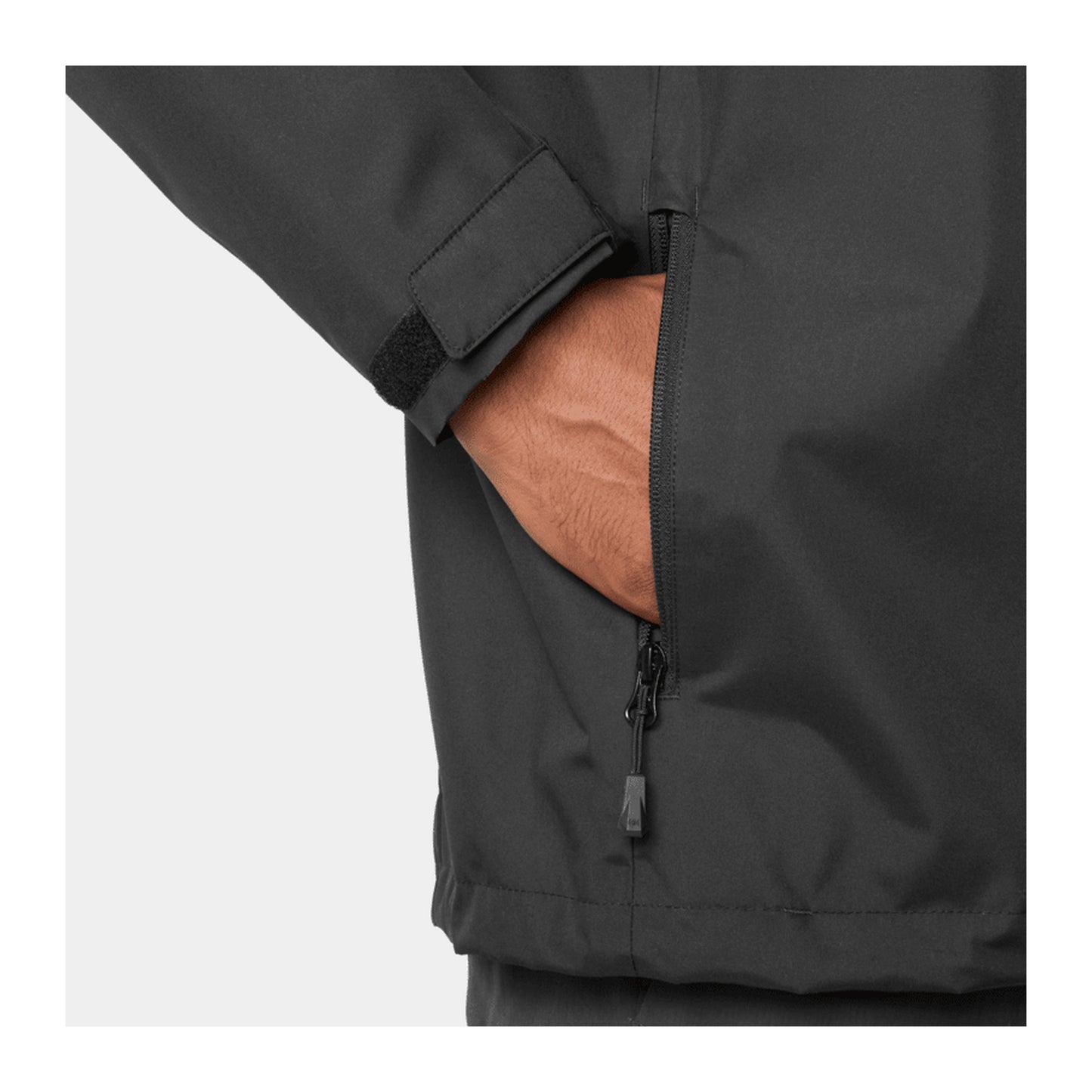 HH Men's Crew Hooded Jacket 2.0 – Black – detail