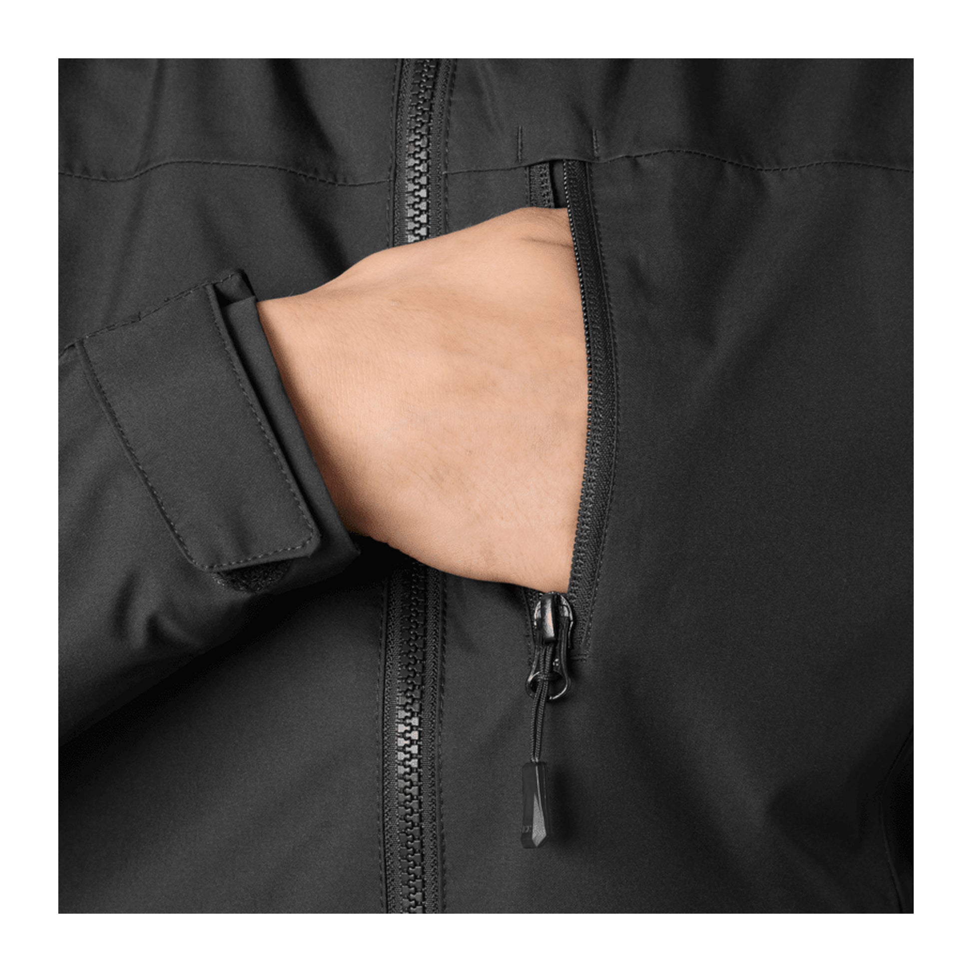 HH Women's W Crew Hooded Midl Jacket 2.0 – Black – detail
