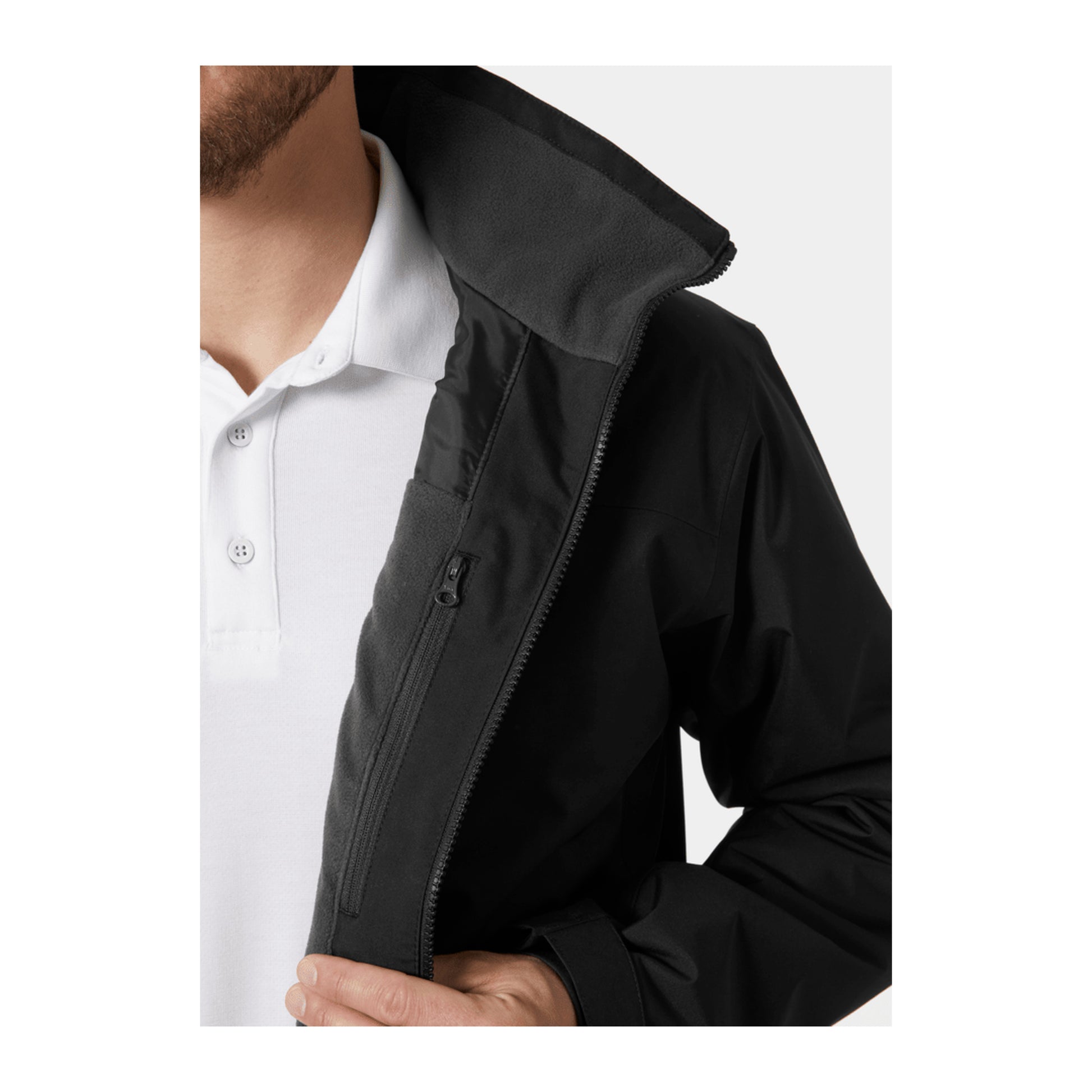 HH Men's Crew Midlayer Jacket 2 – Black – detail