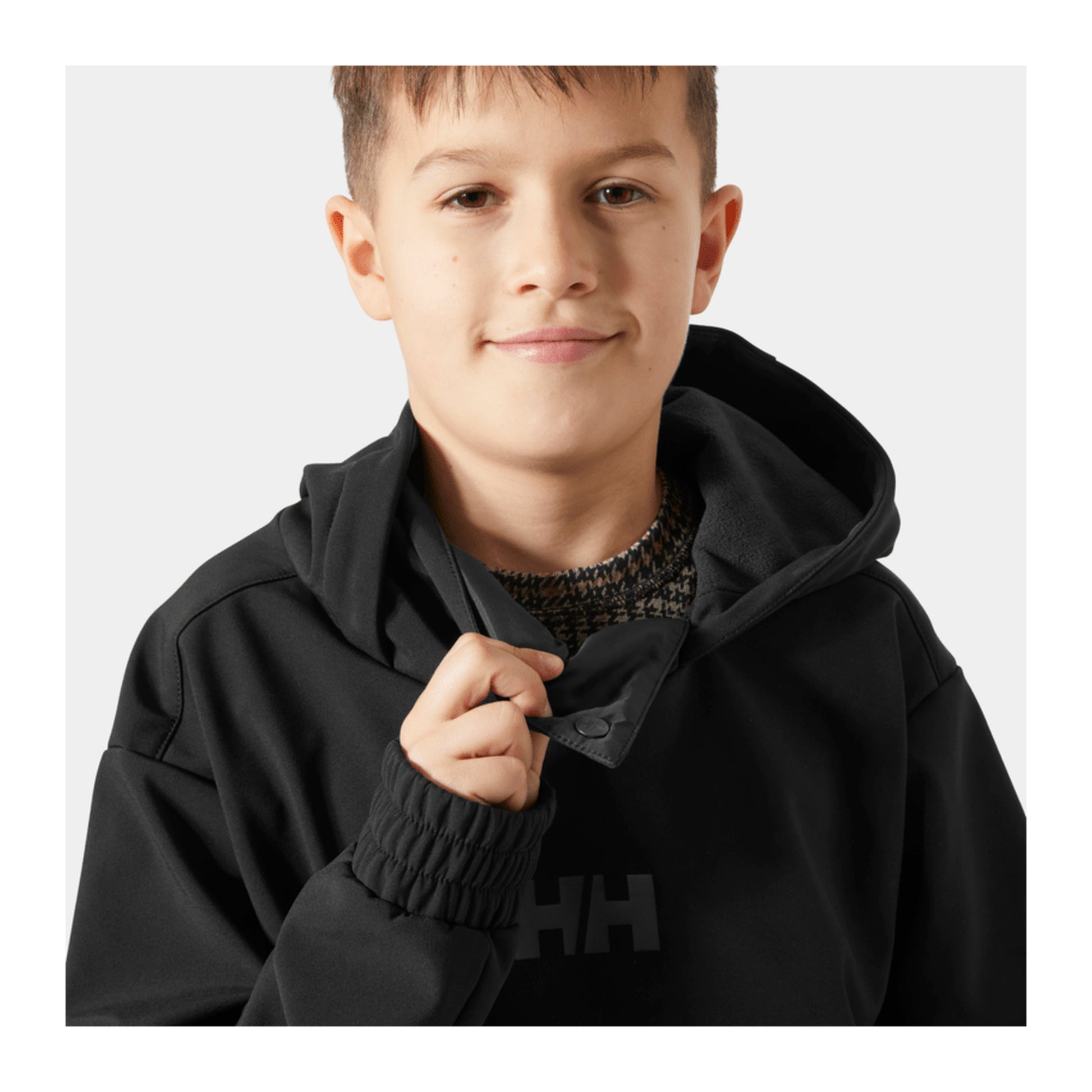 HH Junior Jr Powder Softshell Hoodie – Black – detail