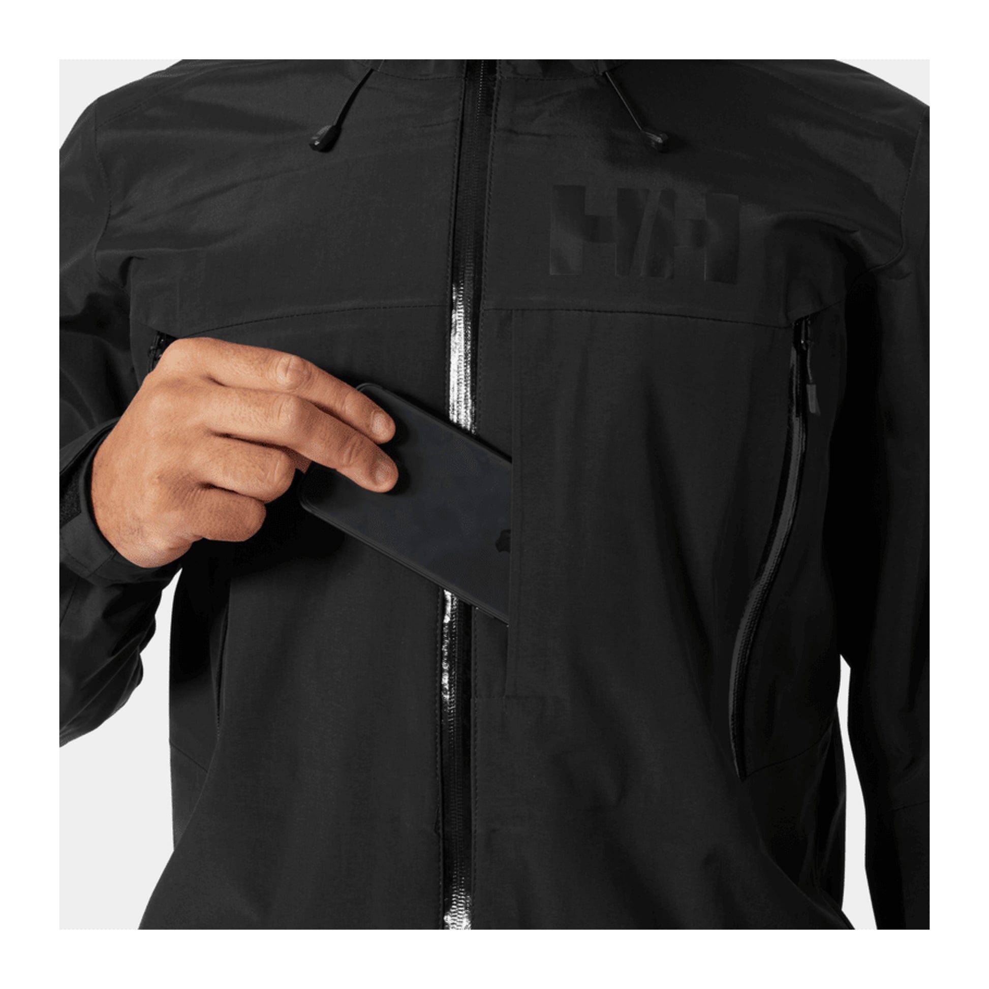 HH Men's Sogn Shell 2.0 Jacket – Black – detail