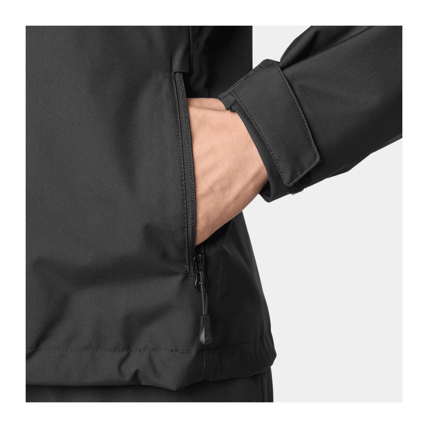 HH Women's W Crew Hooded Midl Jacket 2.0 – Black – detail