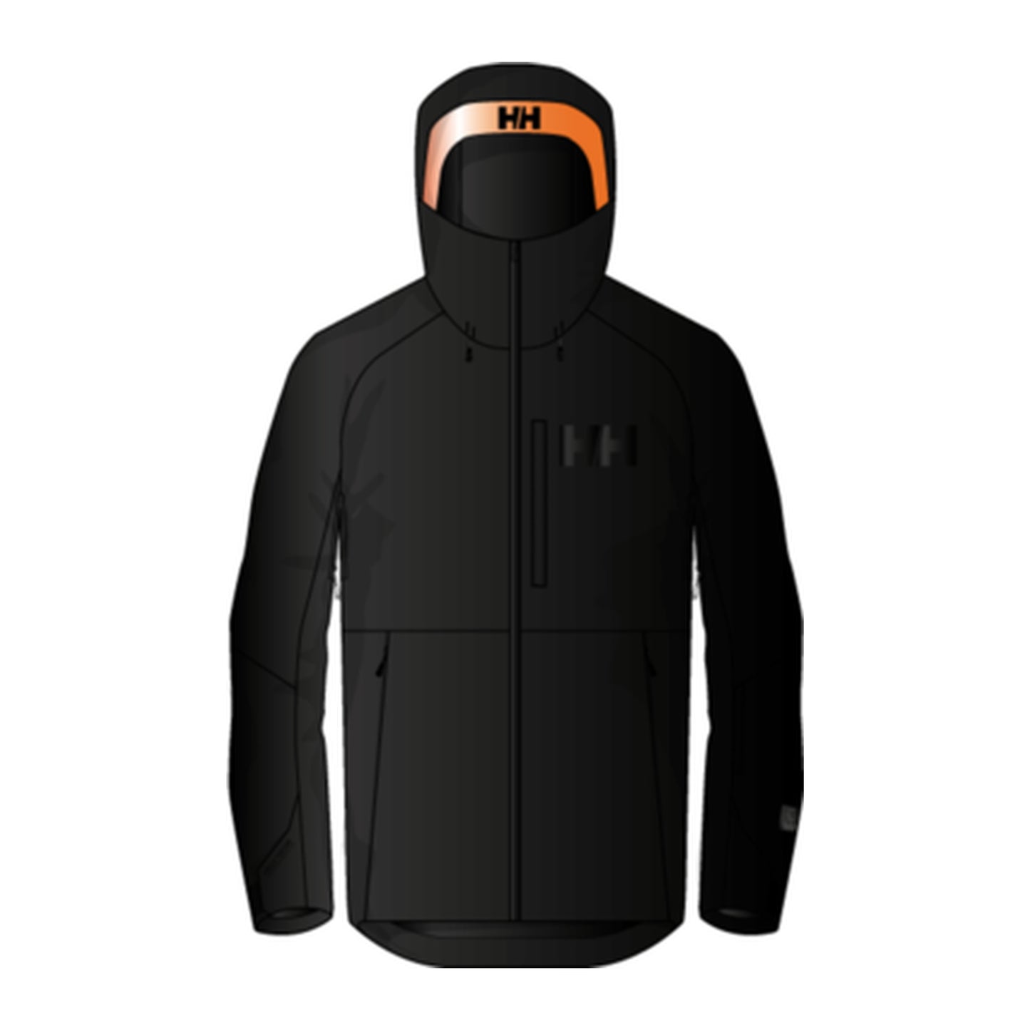 HH Men's Powderface Jacket – Black – detail