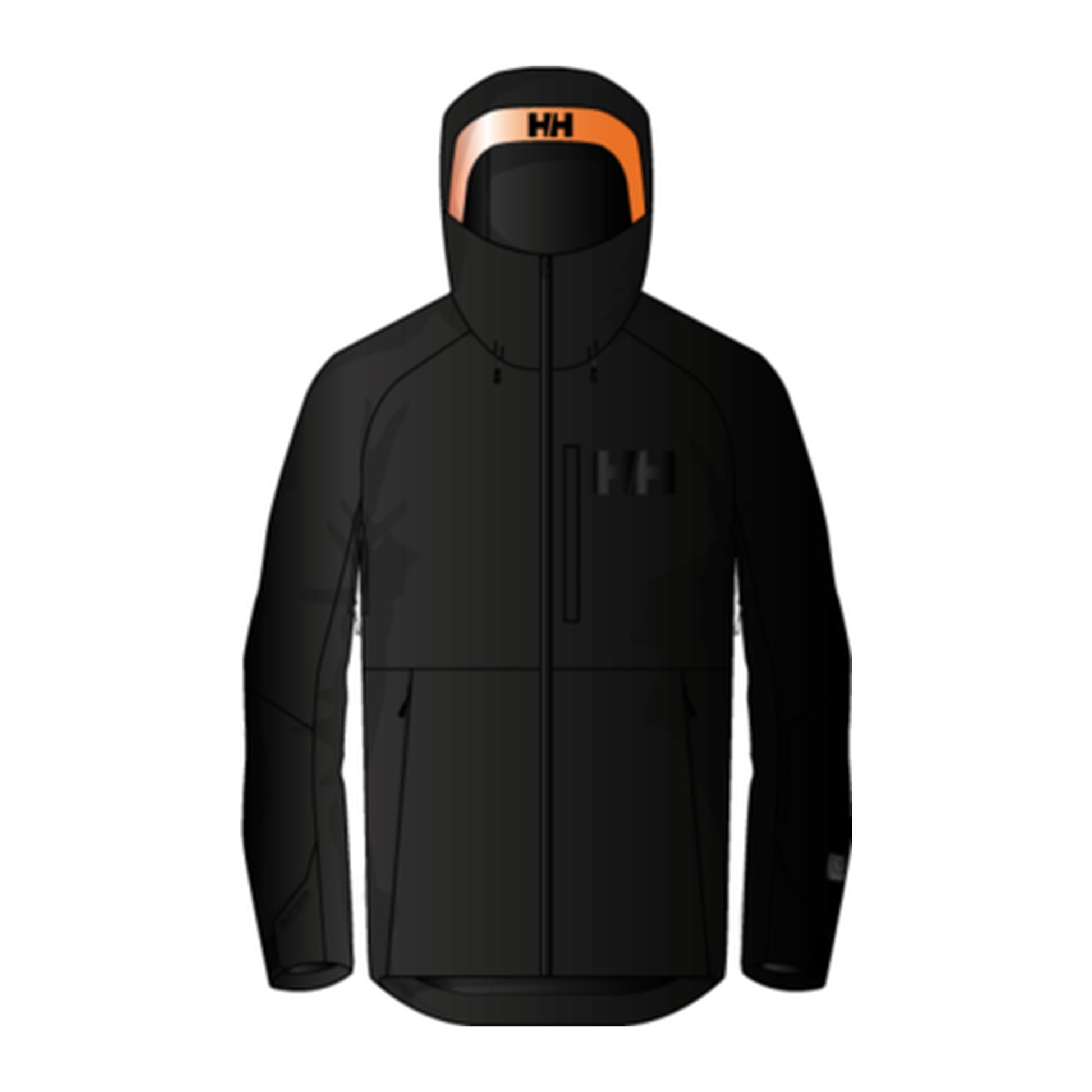 HH Men's Powderface Jacket – Black – detail