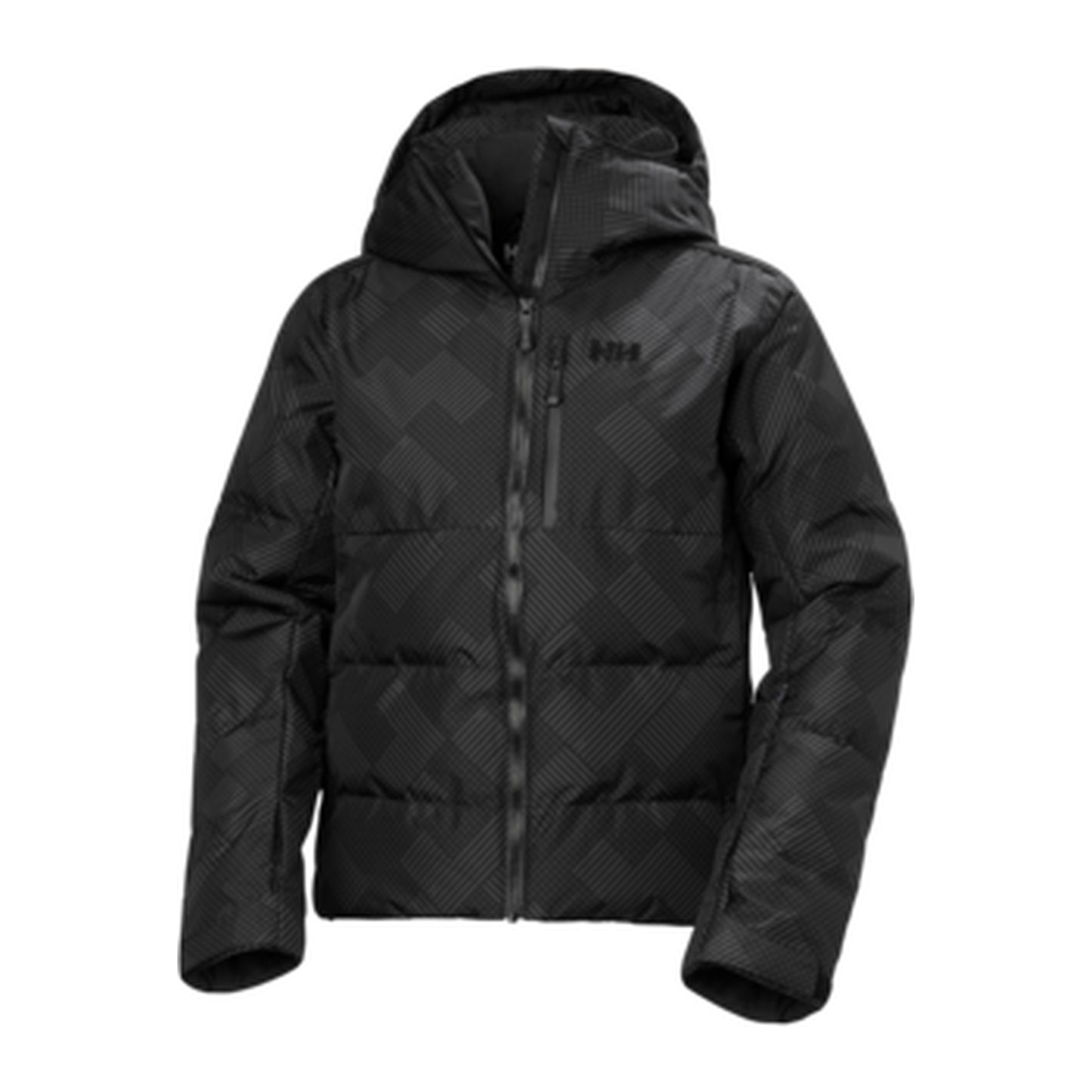 HH Women's W Kvitfjell Race Puffy Jacket – Black Plaid 2Color Aop – detail