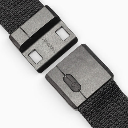 Arcade Aero Mag Belt in Black — buckle, front