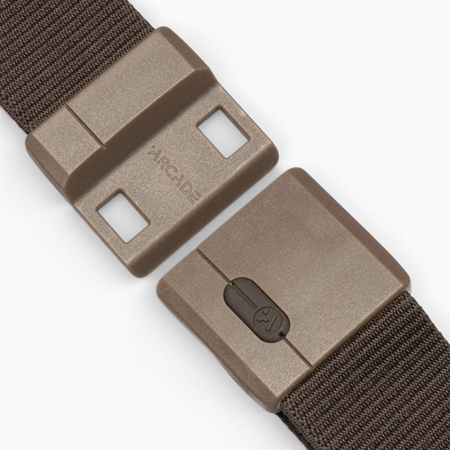Arcade Aero Mag Belt in Medium Brown — buckle, front