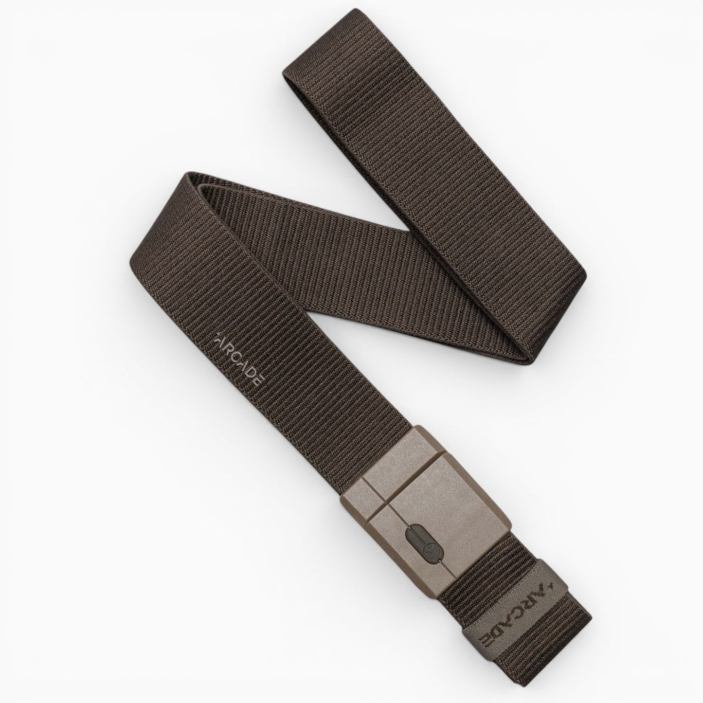 Arcade Aero Mag Belt in Medium Brown — full belt with buckle
