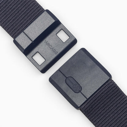 Arcade Aero Mag Belt in Navy — buckle, front
