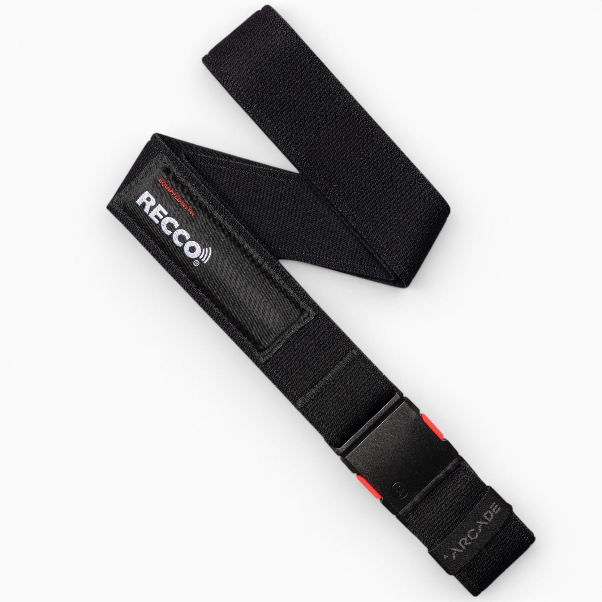Arcade x RECCO Belt in Black — full belt with buckle