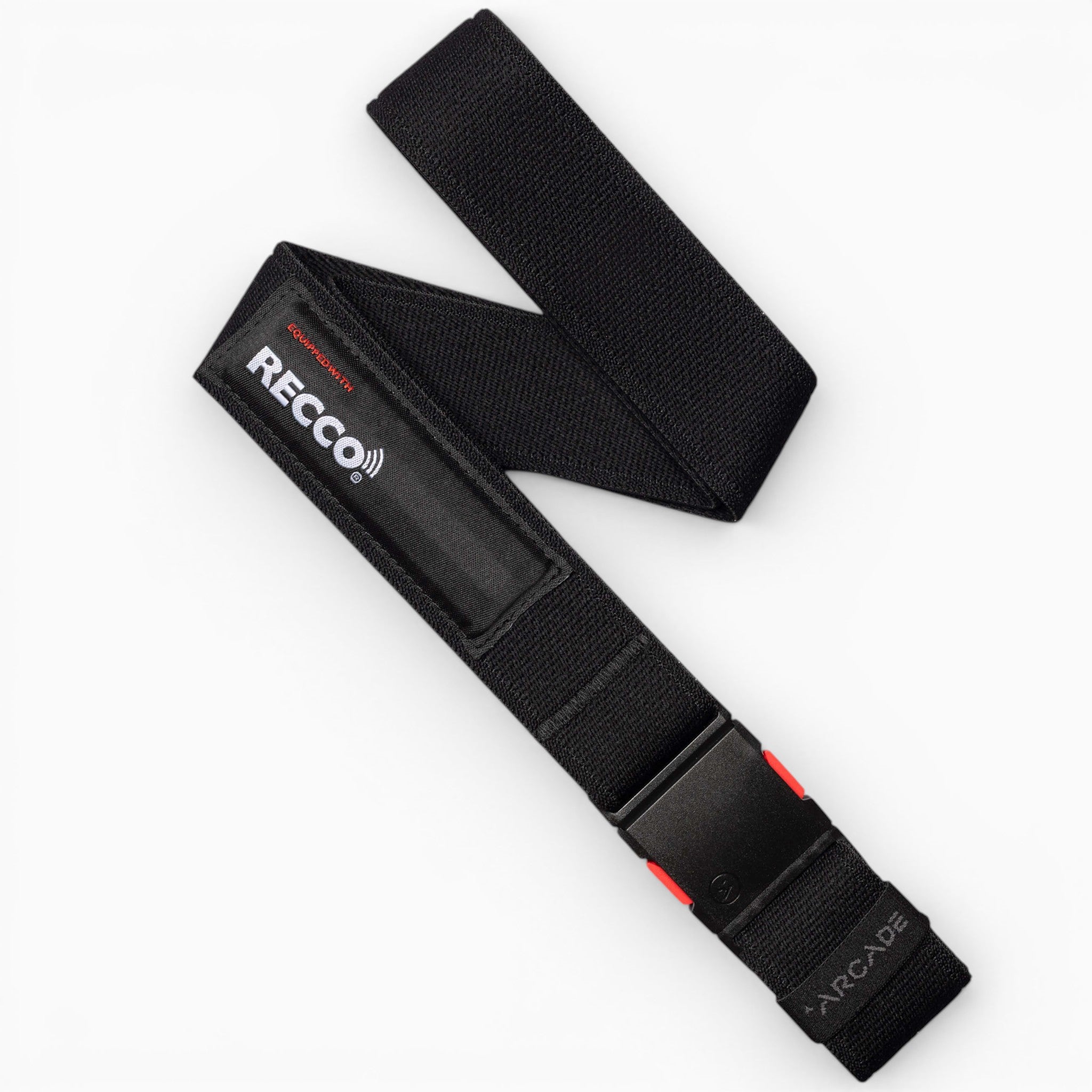 Arcade x RECCO Belt in Black — full belt with buckle