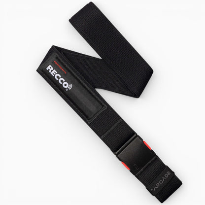 Arcade x RECCO Belt in Black — full belt with buckle