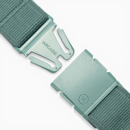 Arcade Atlas Belt in Caspian — buckle, front