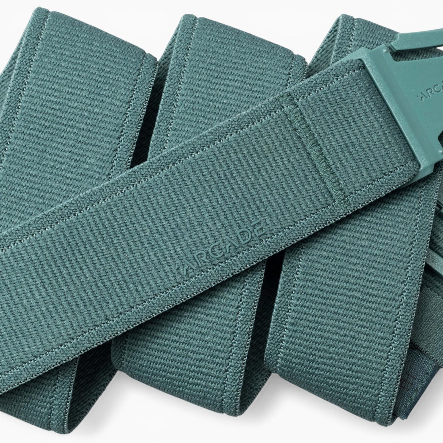 Arcade Atlas Belt in Caspian — Arcade logo patch