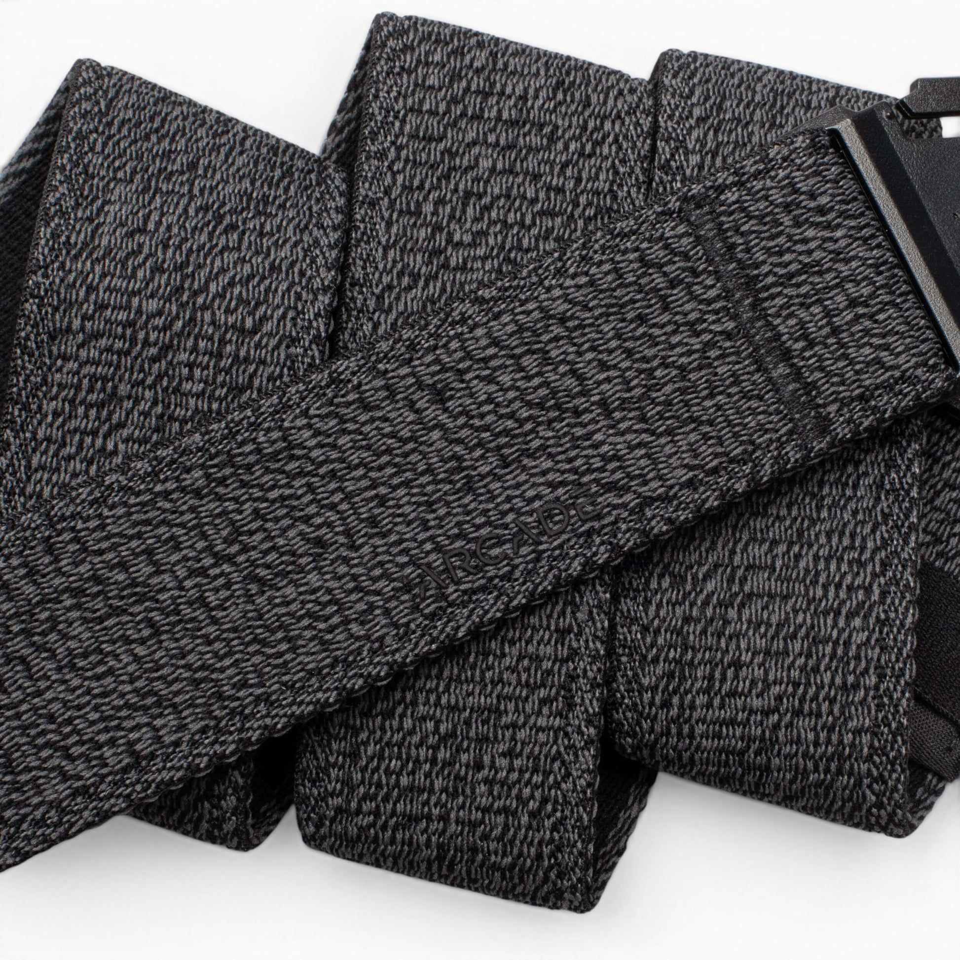 Arcade Atlas Belt in Heather Black — Arcade logo patch