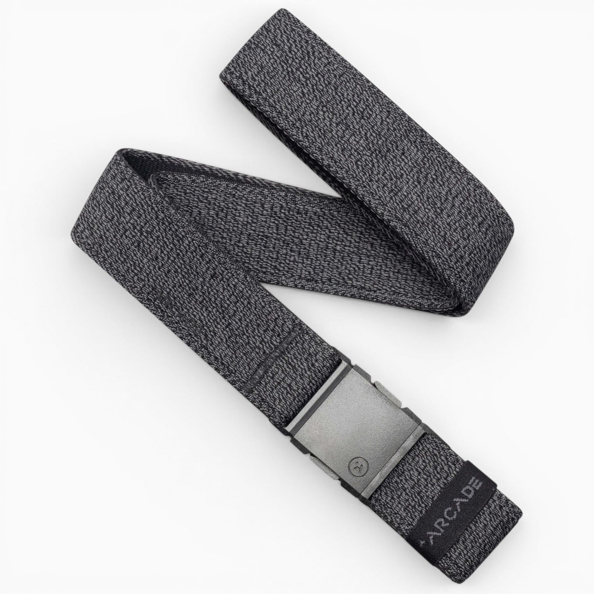Arcade Atlas Belt in Heather Black — full belt with buckle