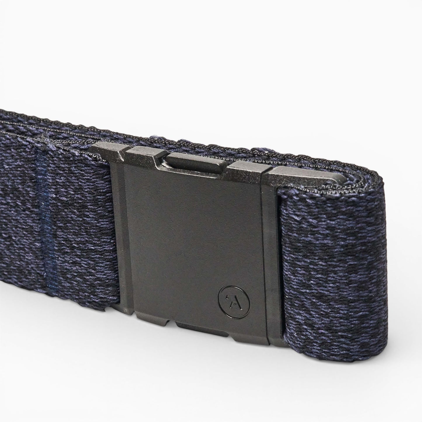 Arcade Atlas Belt in Heather Navy — buckle, back