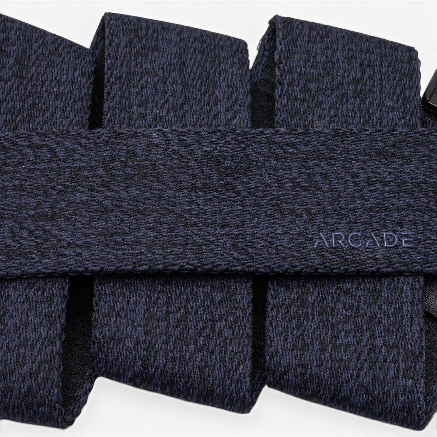 Arcade Atlas Belt in Heather Navy — Arcade logo patch