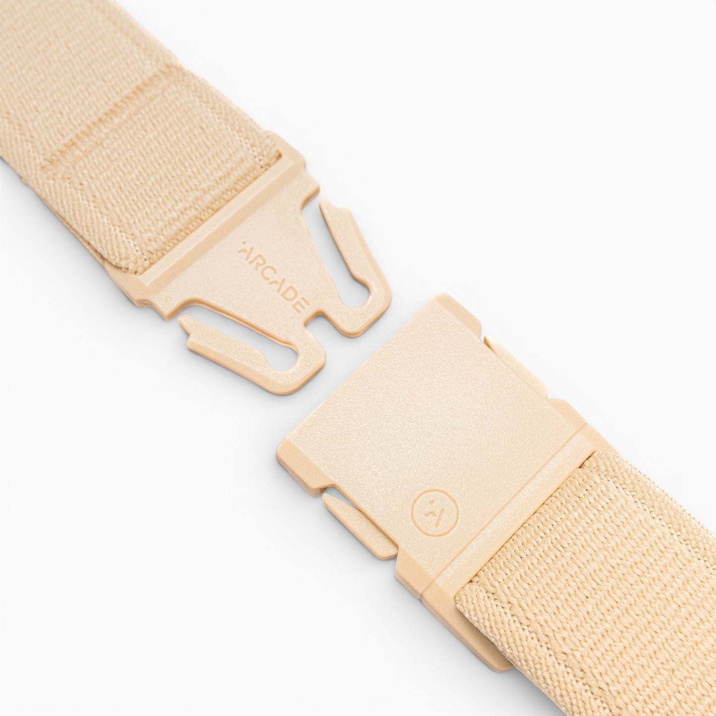 Arcade Atlas Slim Belt in Khaki — buckle, front