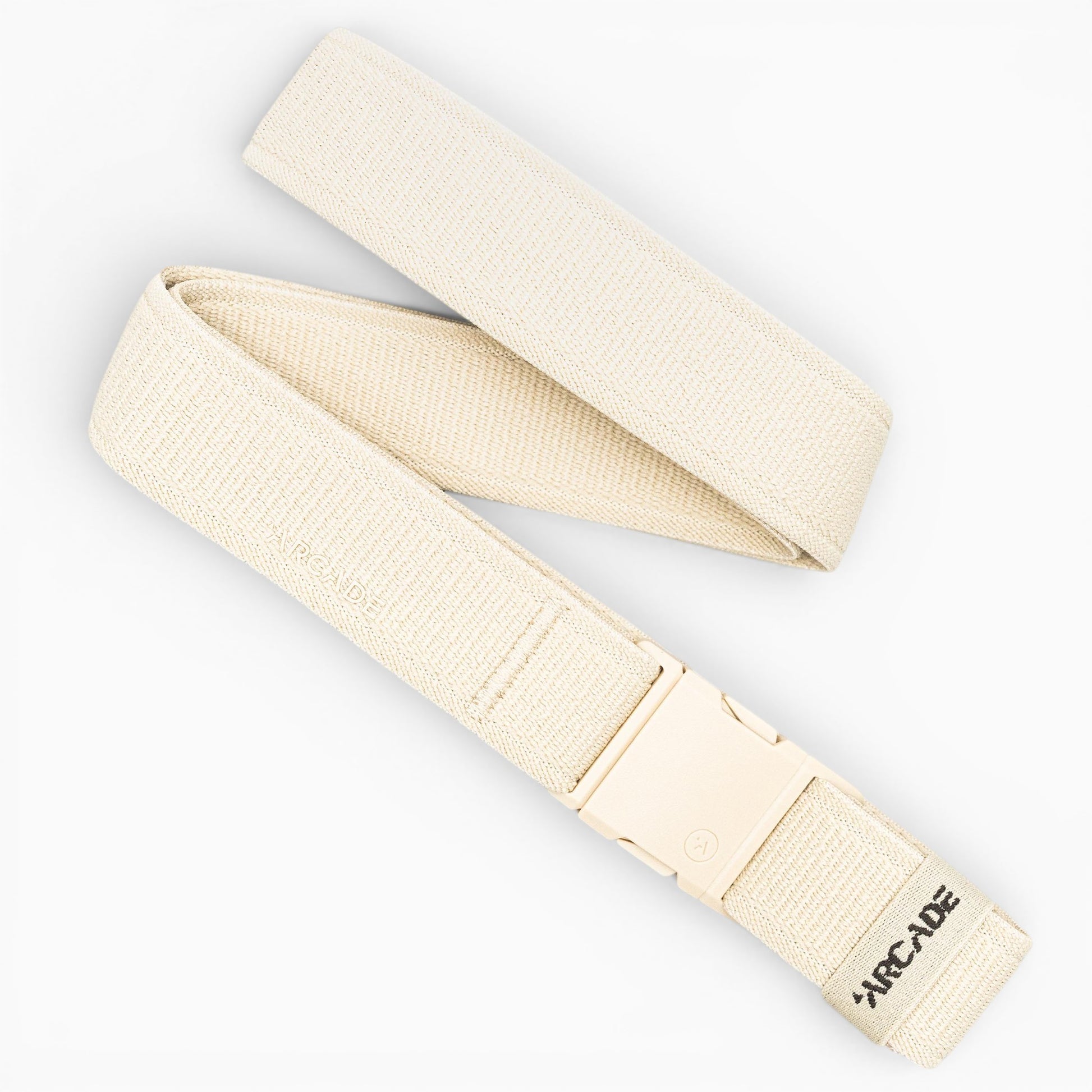 Arcade Atlas Slim Belt in Khaki — full belt with buckle