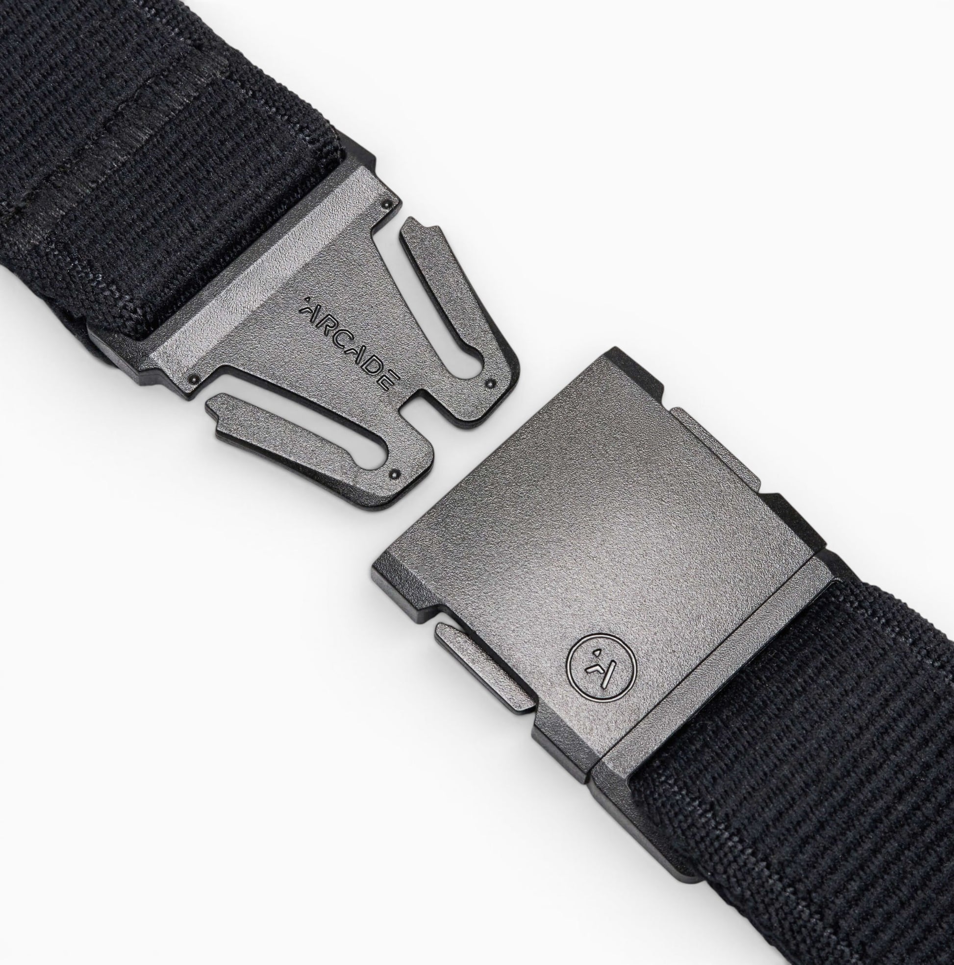 Arcade Atlas Youth Belt in Black — buckle, front