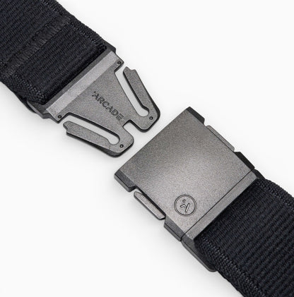 Arcade Atlas Youth Belt in Black — buckle, front