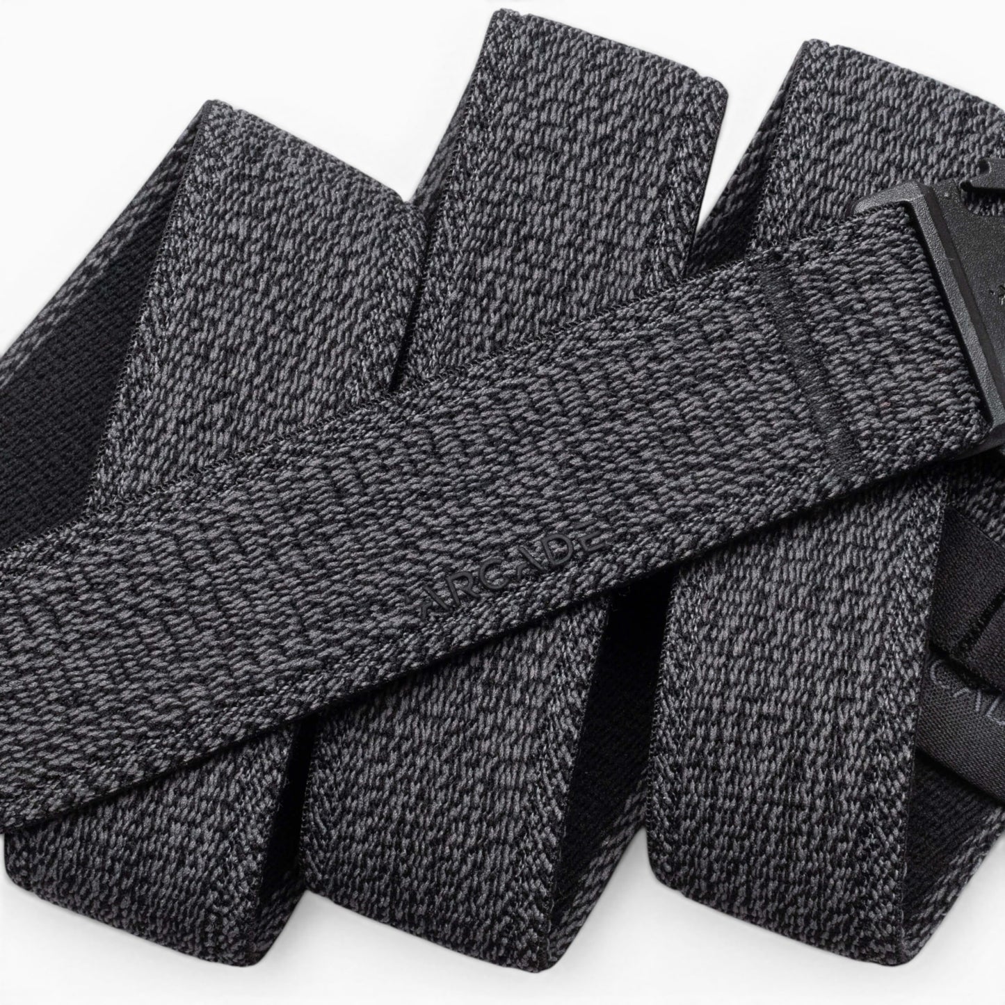 Arcade Atlas Slim Belt in Heather Black — Arcade logo patch
