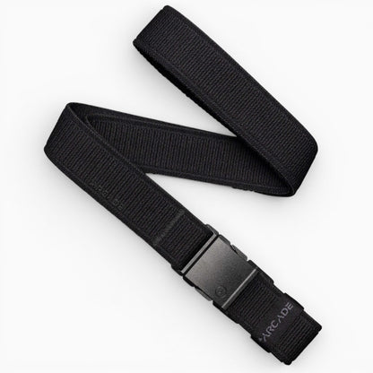Arcade Atlas Slim Belt in Black — full belt with buckle