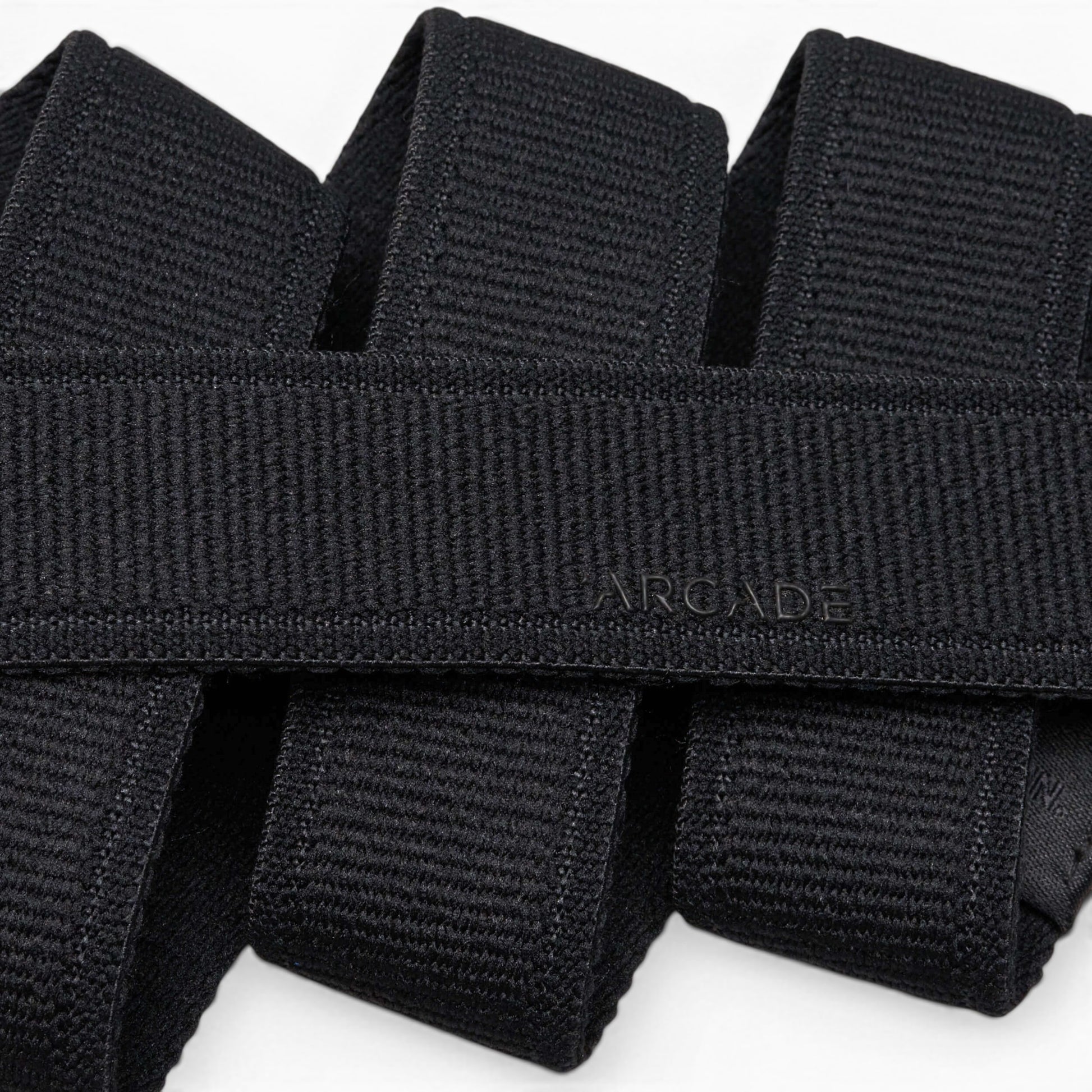 Arcade Atlas Slim Belt in Black — Arcade logo patch