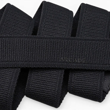 Arcade Atlas Slim Belt in Black — Arcade logo patch