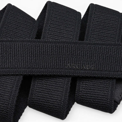 Arcade Atlas Slim Belt in Black — Arcade logo patch