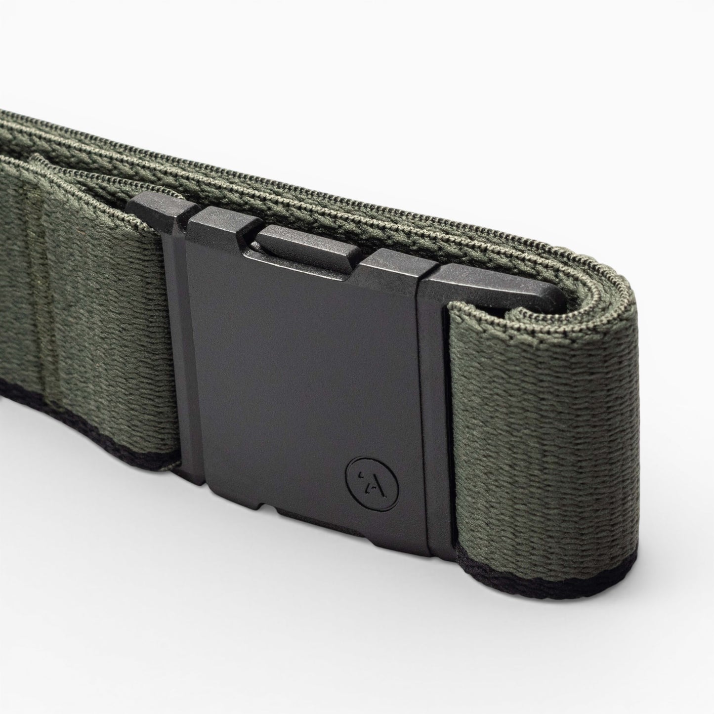Arcade Blackwood Belt in Ivy Green/Black — buckle, back
