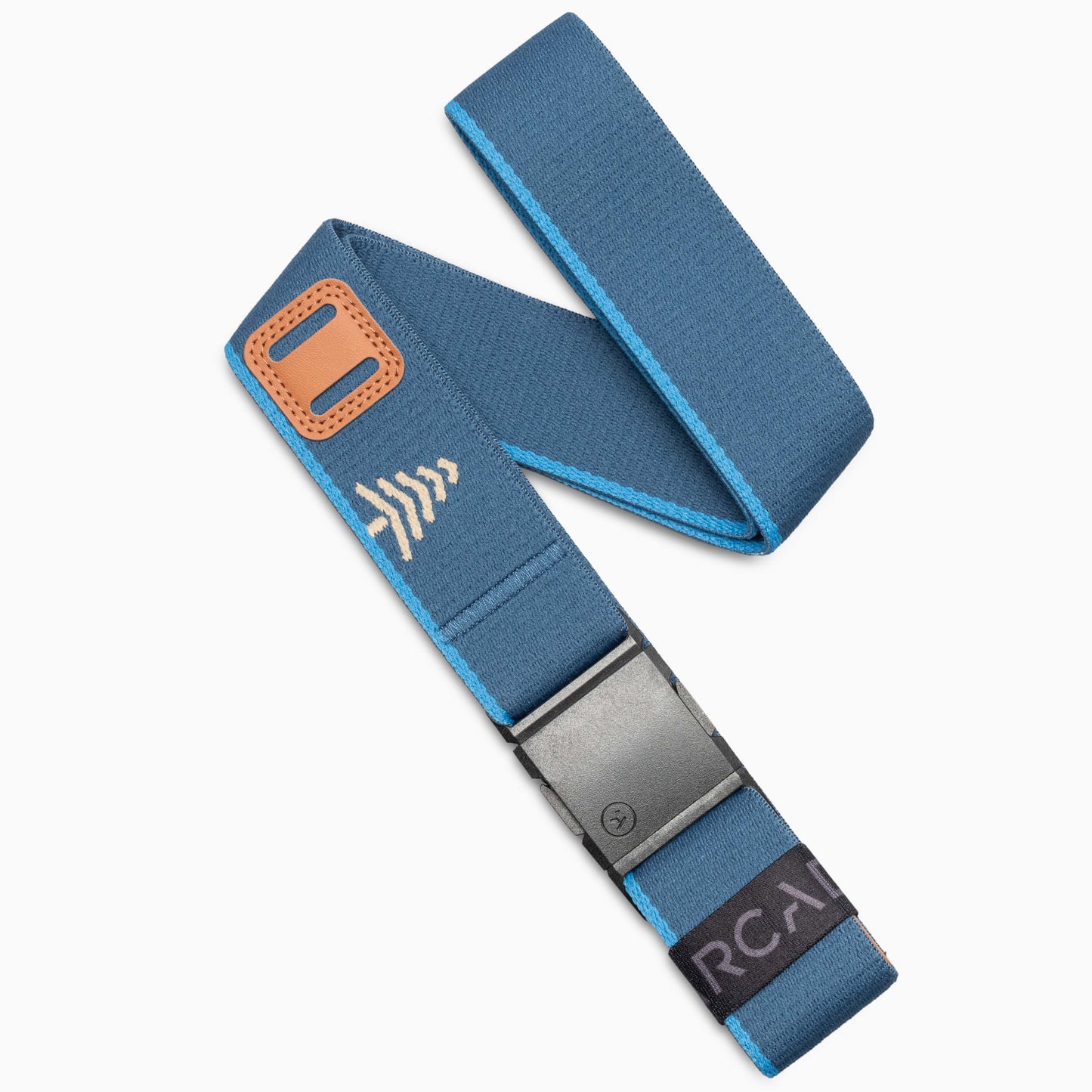 Arcade Blackwood Belt in Royal/Sand — full belt with buckle