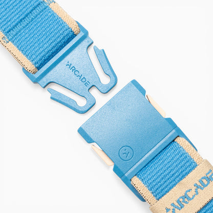 Arcade Carto Slim Belt in Tide/Sand — buckle, front