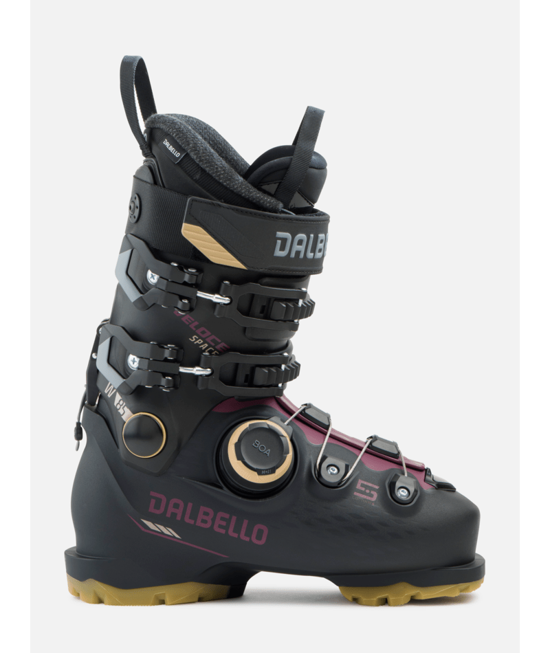 Dalbello Veloce Space 85 W Ski Boots 2027 in Black/Berry, side profile