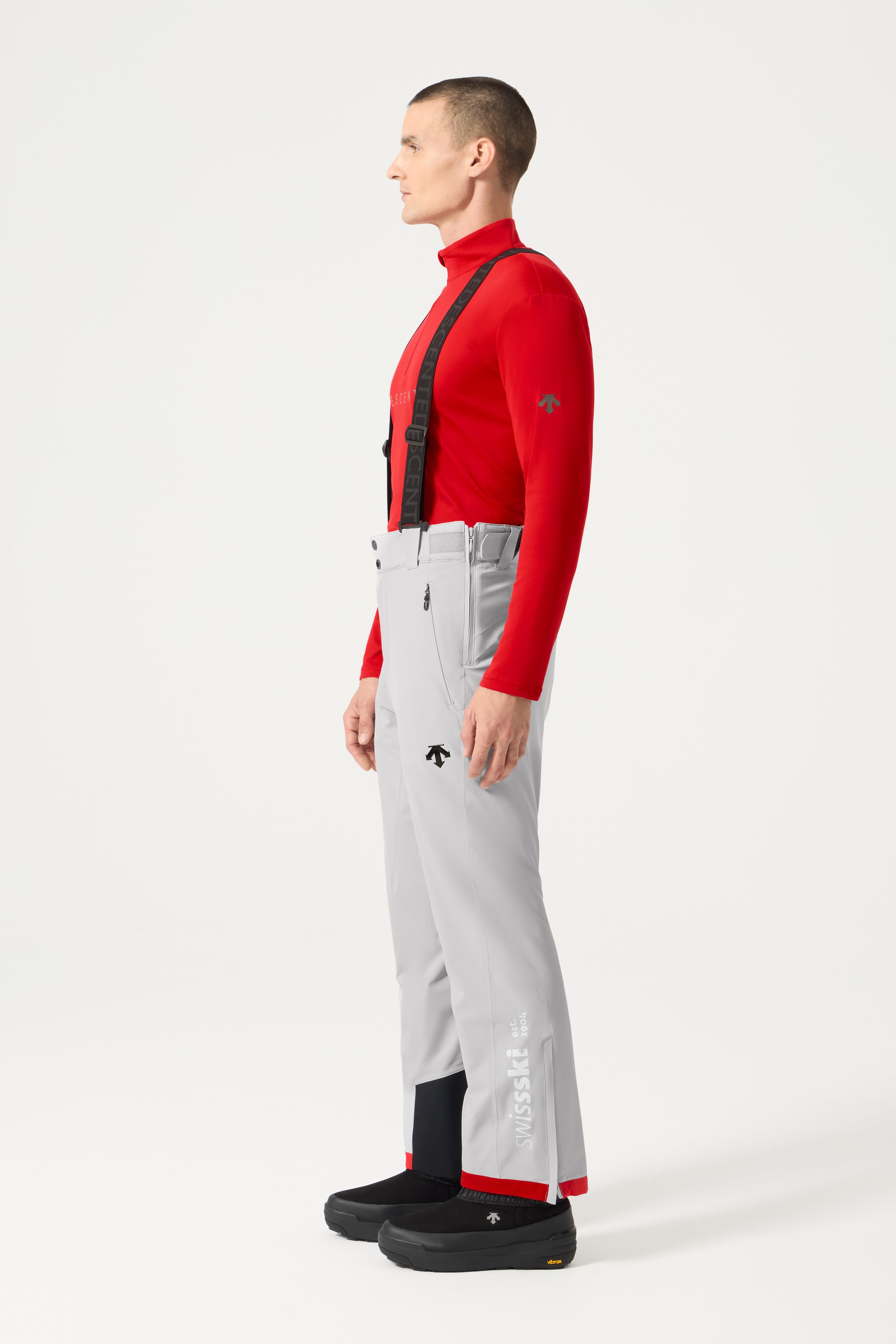 Descente Swiss Pants, Gray Red