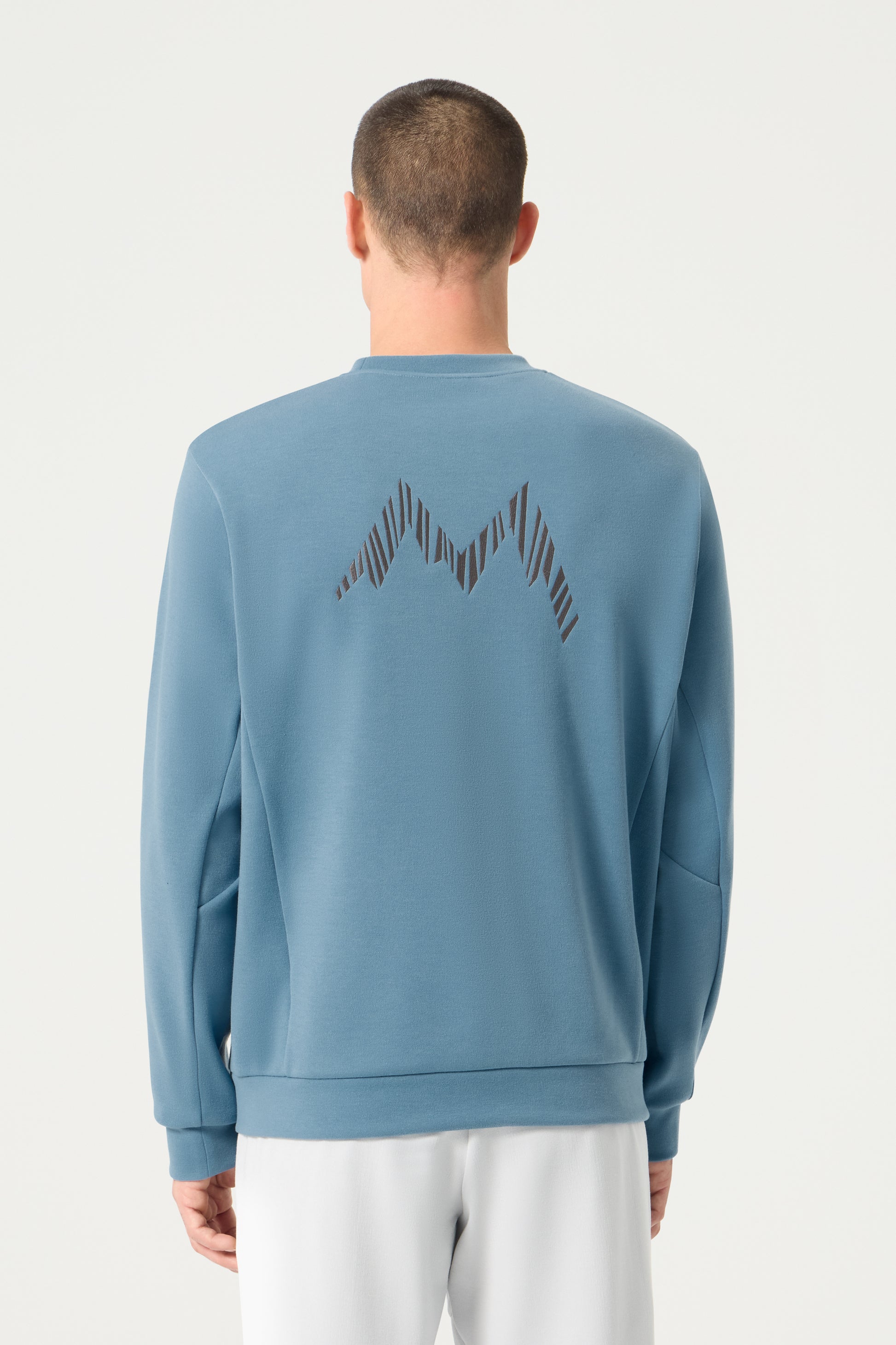 Descente Tech Sweat Shirt, Cloud Blue